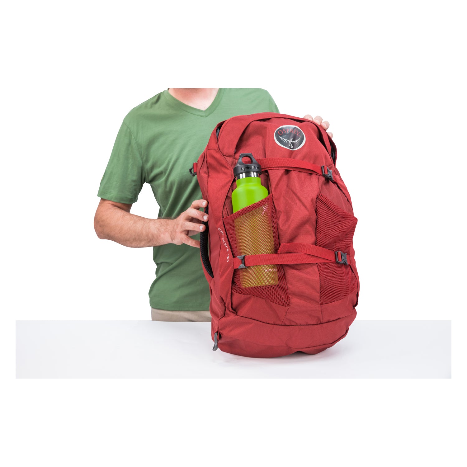Osprey Farpoint Travel Pack Carry-On 40 Backpack - Medium/Large - Men's Travel - Trekking (Jasper Red)