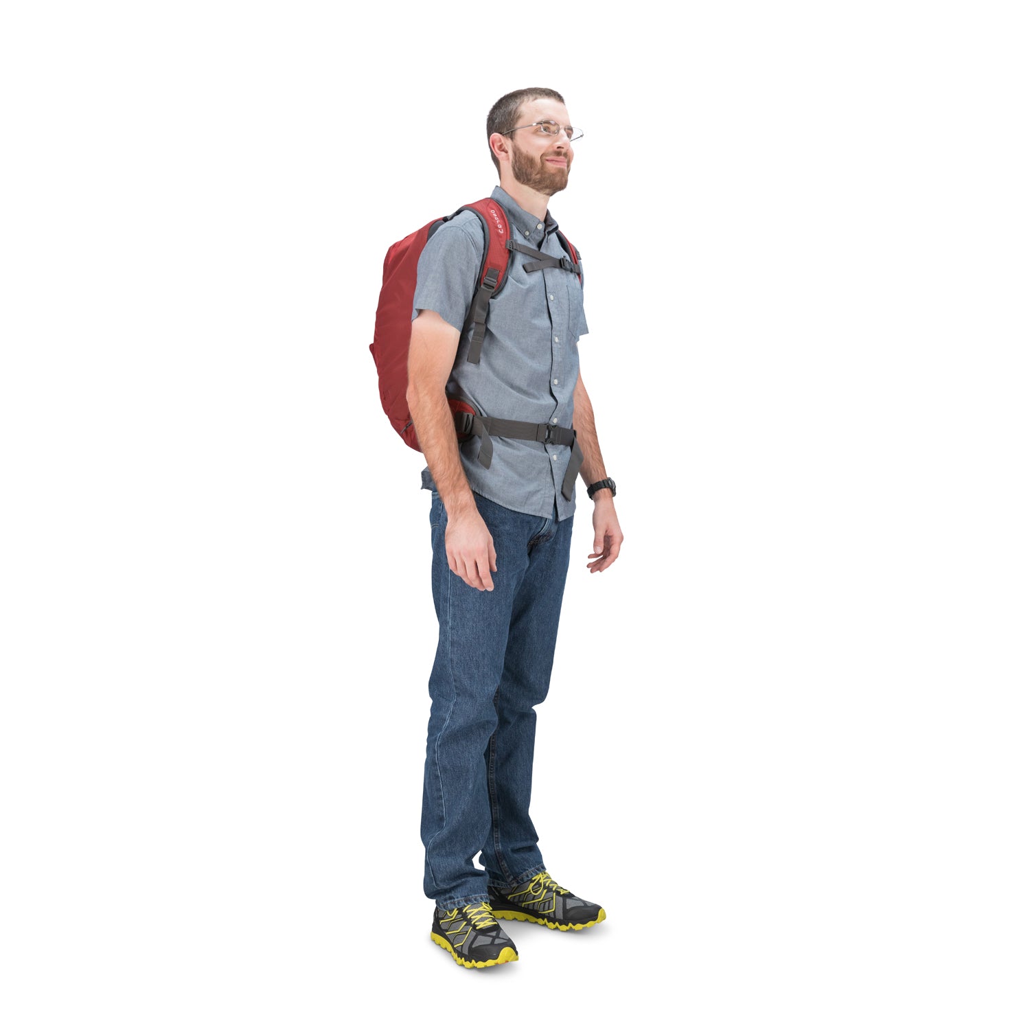 Osprey Farpoint Travel Pack Carry-On 40 Backpack - Medium/Large - Men's Travel - Trekking (Jasper Red)