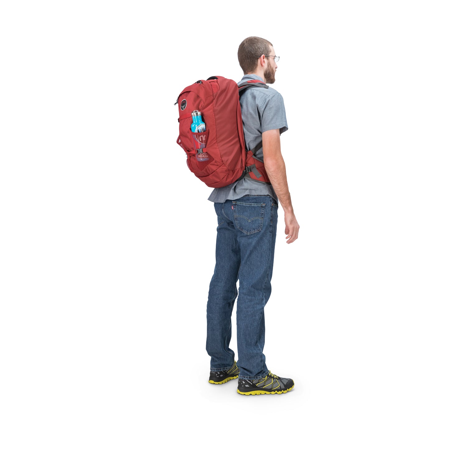 Osprey Farpoint Travel Pack Carry-On 40 Backpack - Medium/Large - Men's Travel - Trekking (Jasper Red)