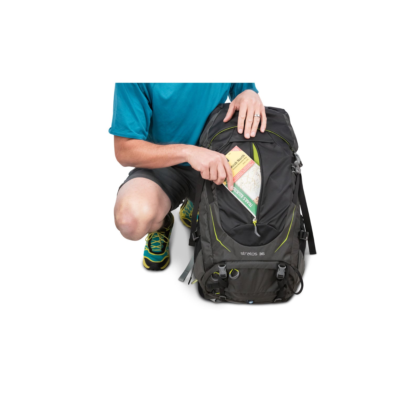 Osprey Stratos 36 Backpack - Medium/Large - Men's Light Backpacking - Day Hiking (Black)
