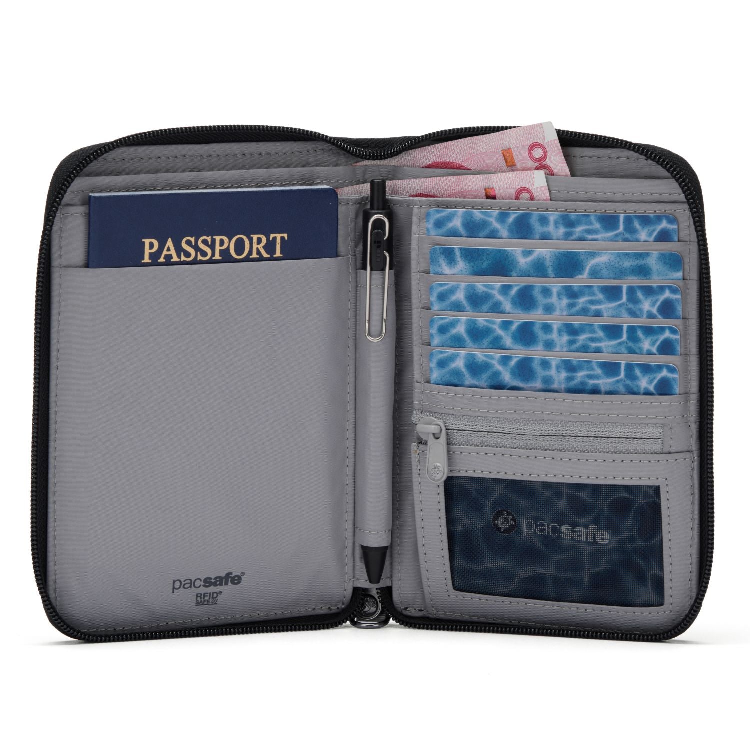 Pacsafe RFIDsafe RFID Blocking Compact Travel Organizer - Jet Black