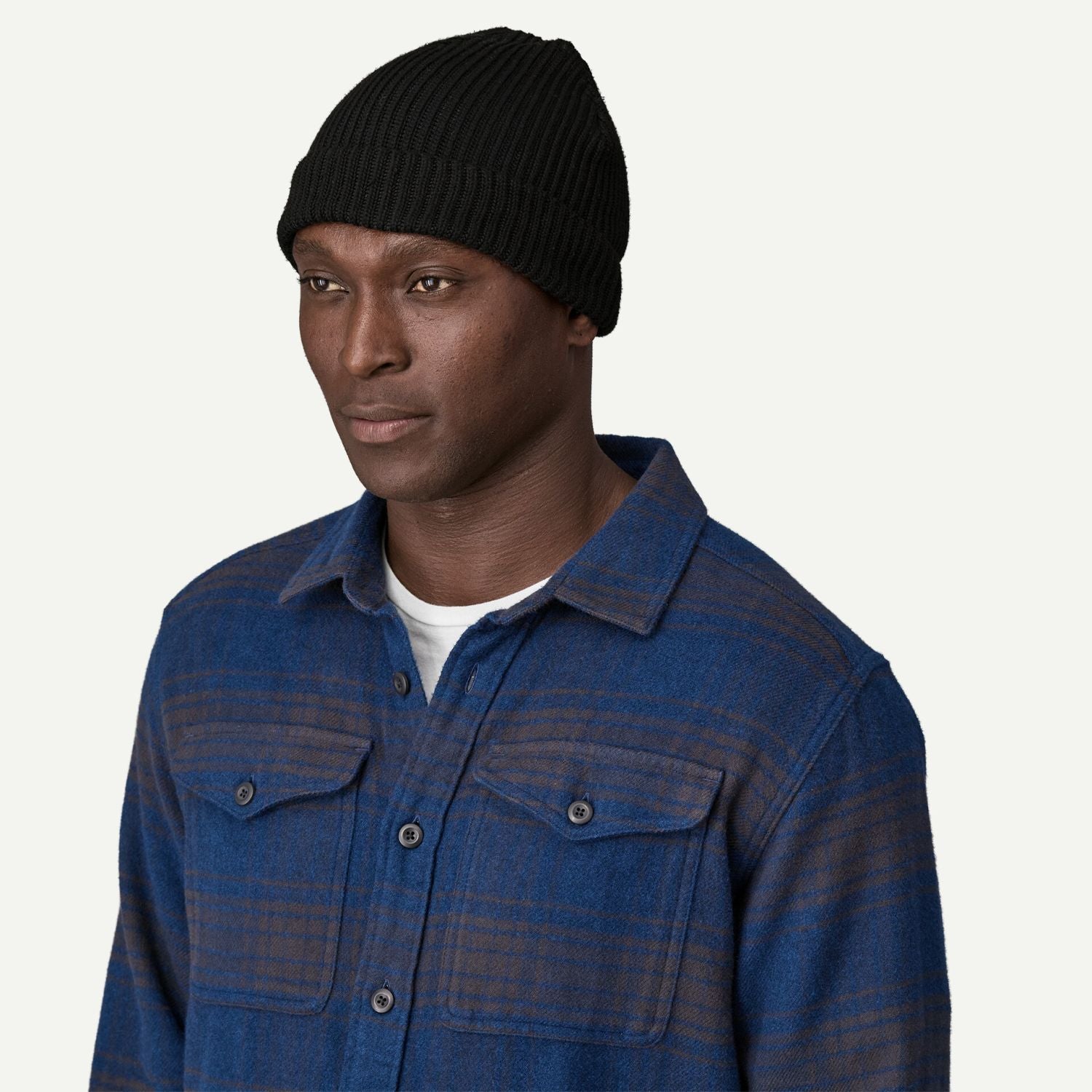 Patagonia Fishermans Rolled Beanie (Black)