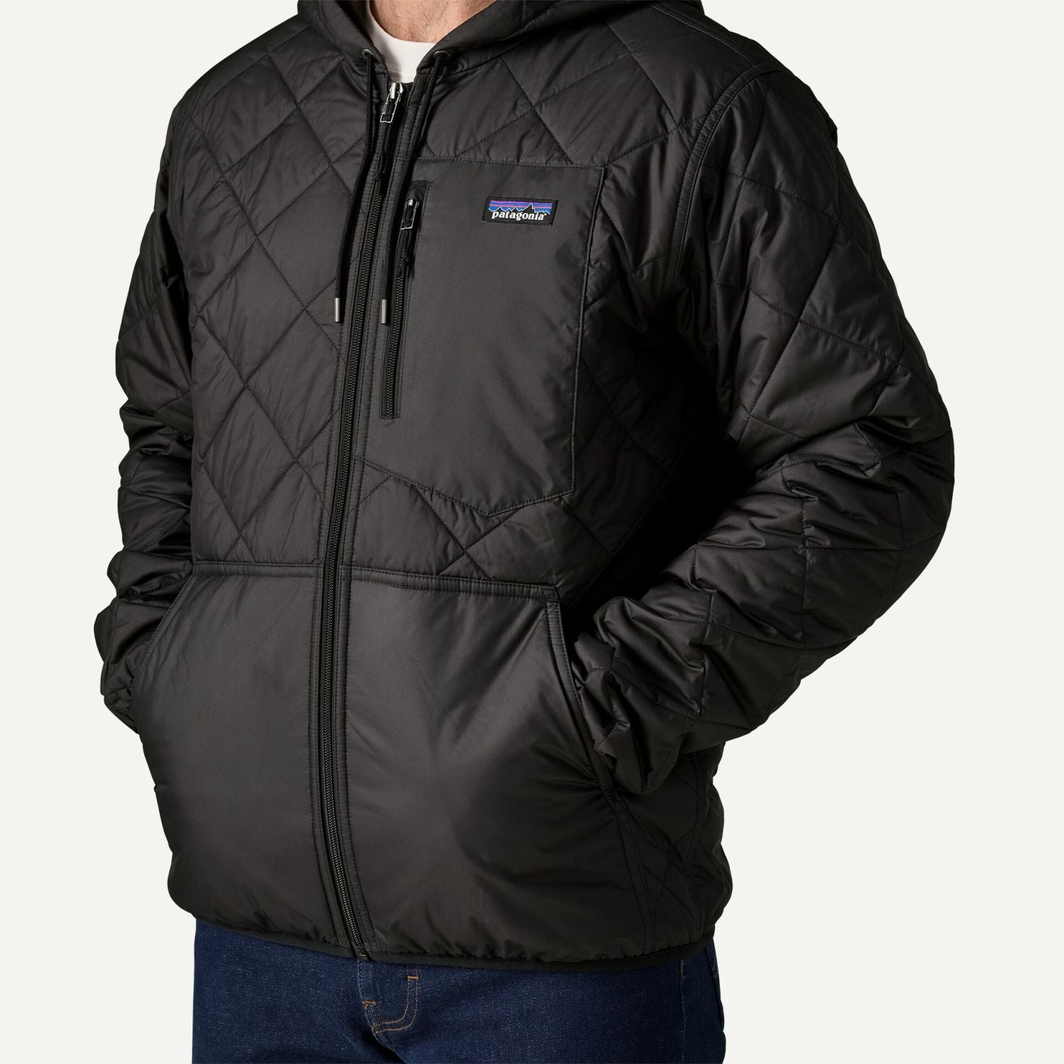 Patagonia Men's Diamond Quilted Bomber Hoody (Black W/Black) - L