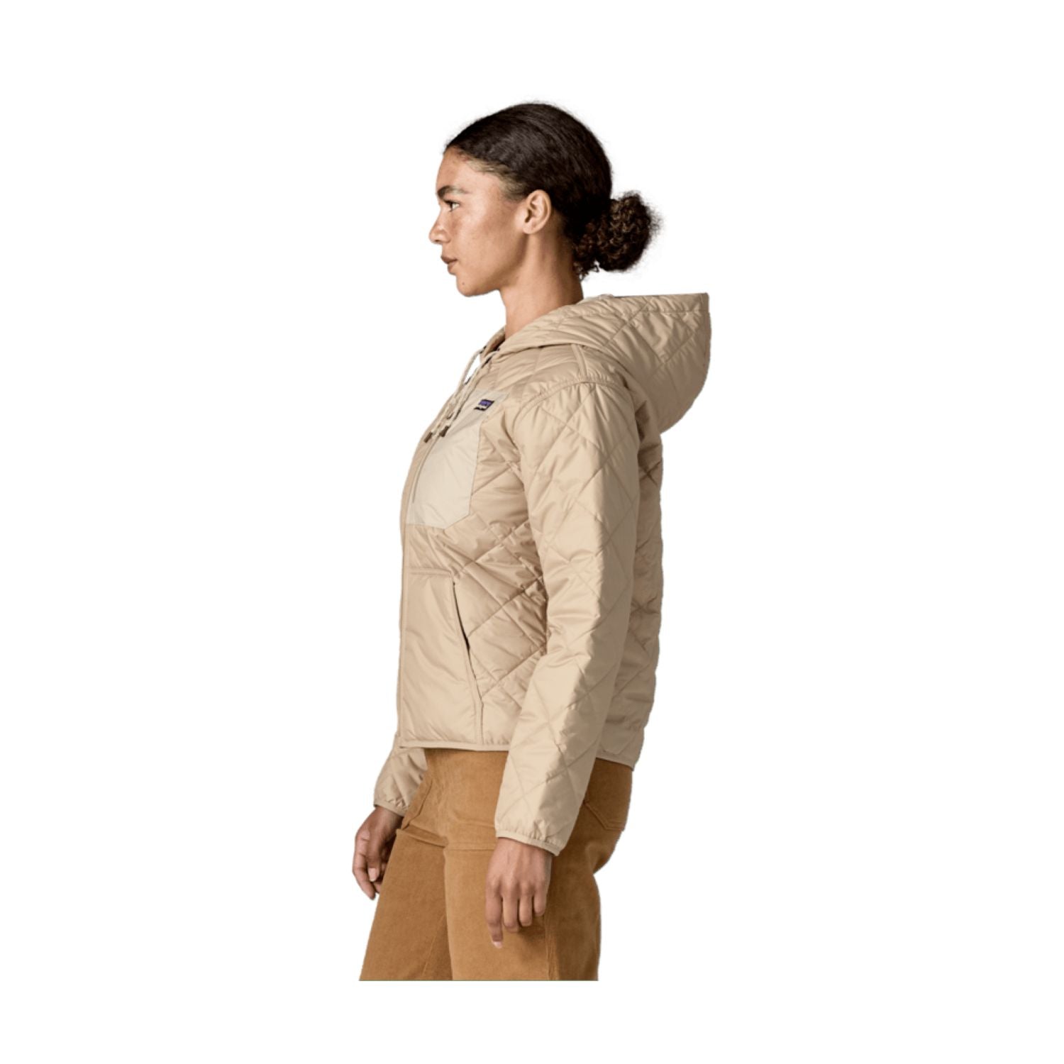 Patagonia Women's Diamond Quilted Bomber Hoody - M (Oar Tan)