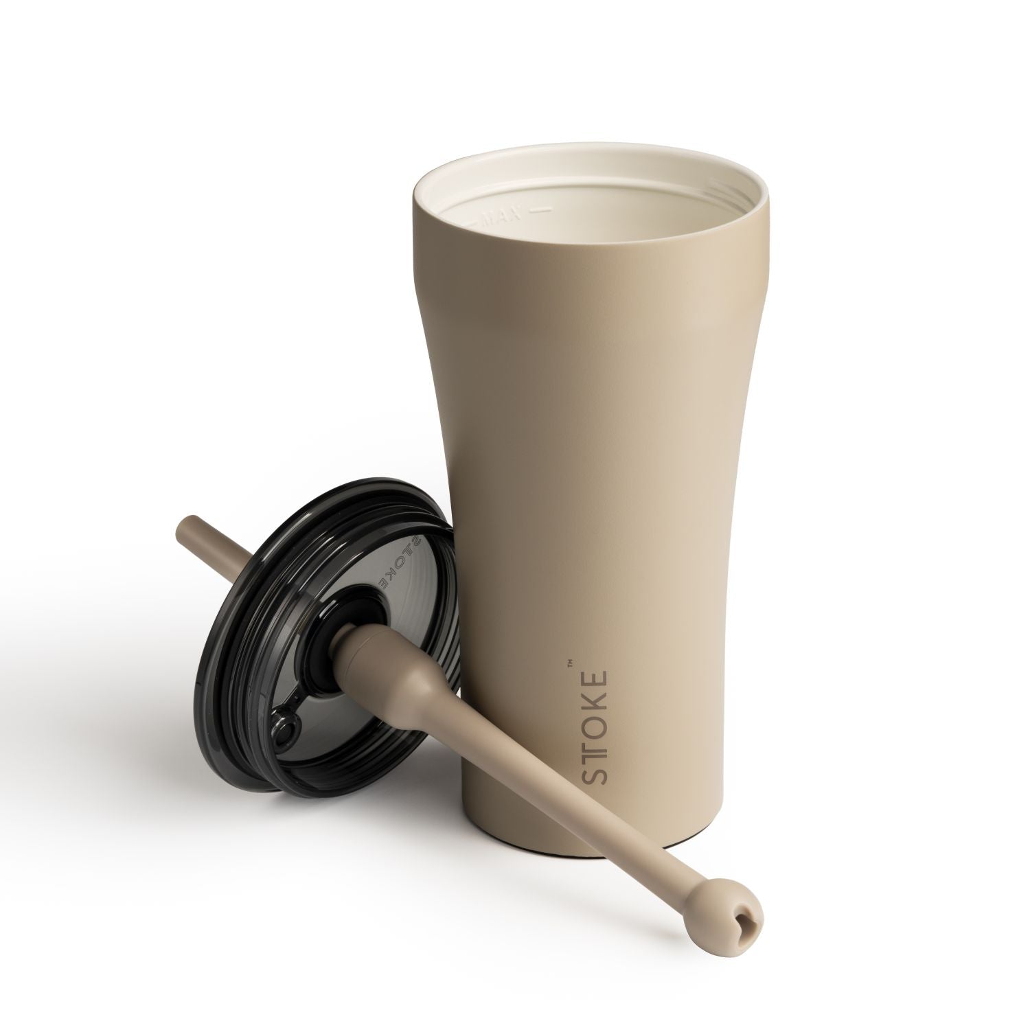 STTOKE Classic Leakproof Ceramic Insulated Cup With Straw 20oz - Luxe Black