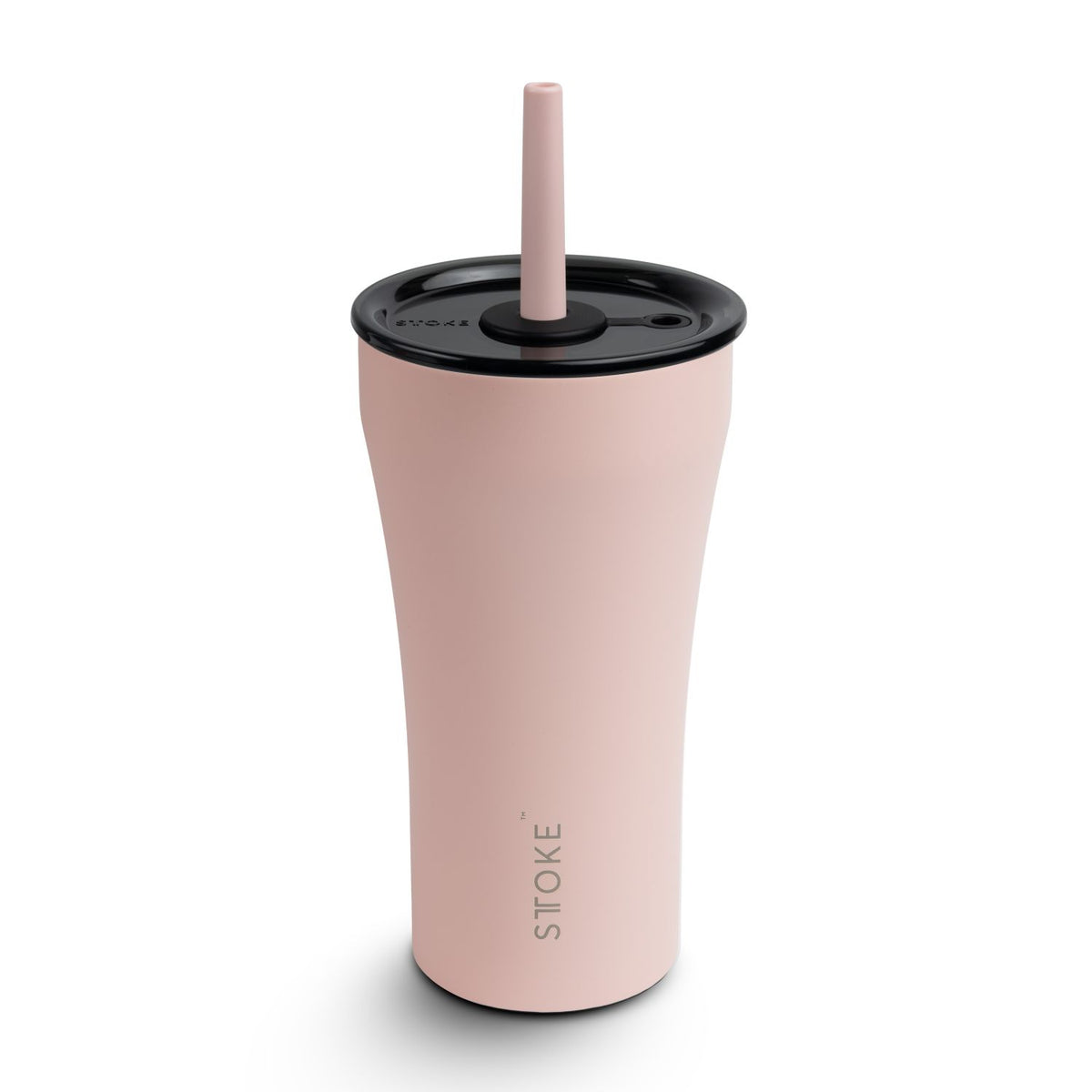 STTOKE Earth Leakproof Ceramic Insulated Cup Powder Coating With Straw 20OZ - Blossom Pink