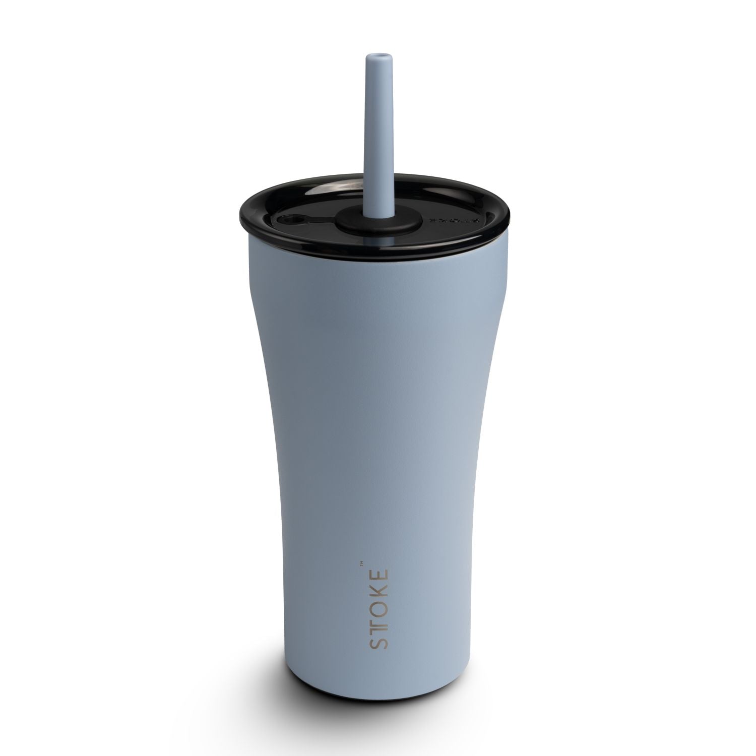 STTOKE Earth Leakproof Ceramic Insulated Cup Powder Coating With Straw 20oz - Bondi Blue