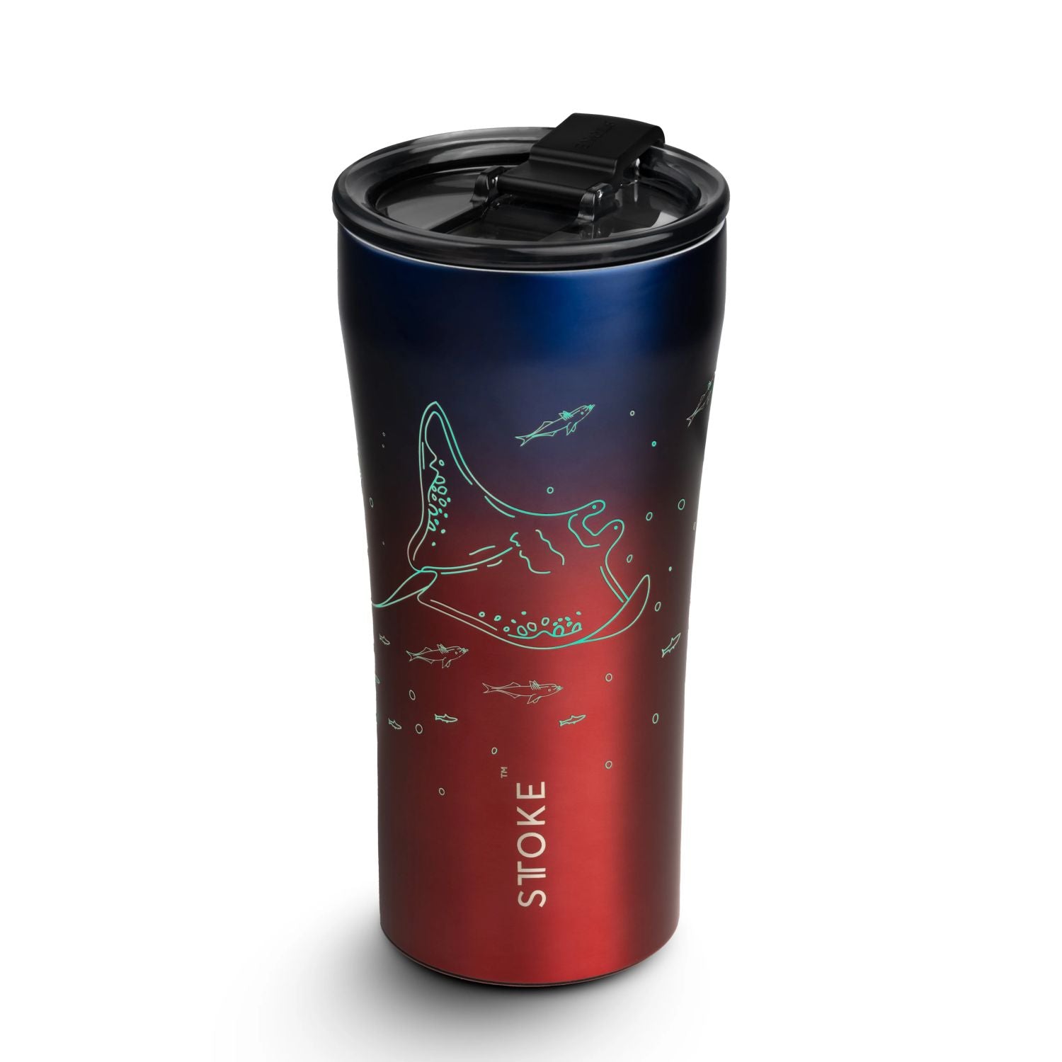 STTOKE Limited Edition Leakproof Ocean Series Insulated Cup 16oz - Manta Ray