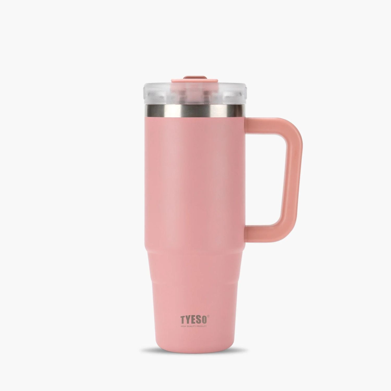 Tyeso Aura Leakproof 2 In 1 Sip & Straw Lid S/S Vacuum Tumbler 900ml - Pink