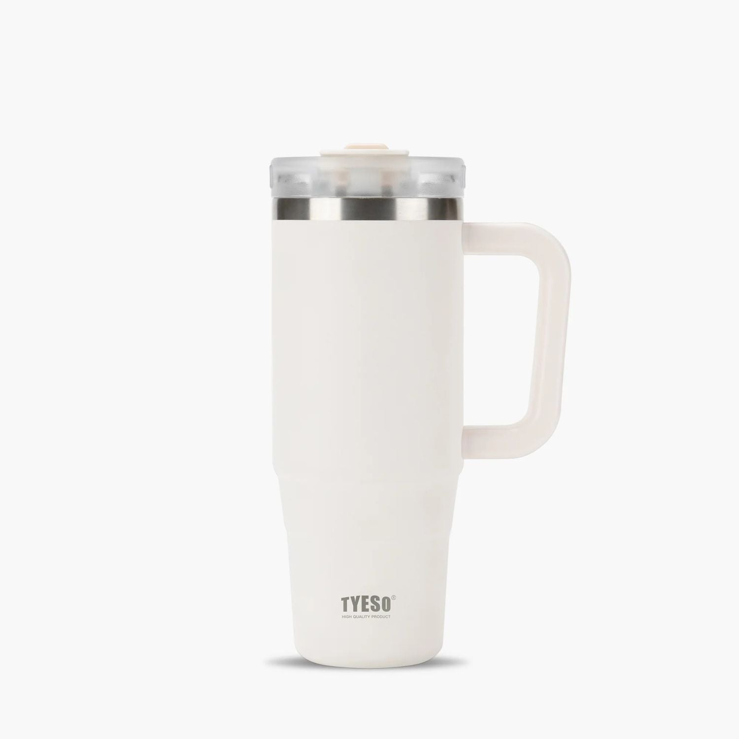 Tyeso Aura Leakproof 2 In 1 Sip & Straw Lid S/S Vacuum Tumbler 900ml - White