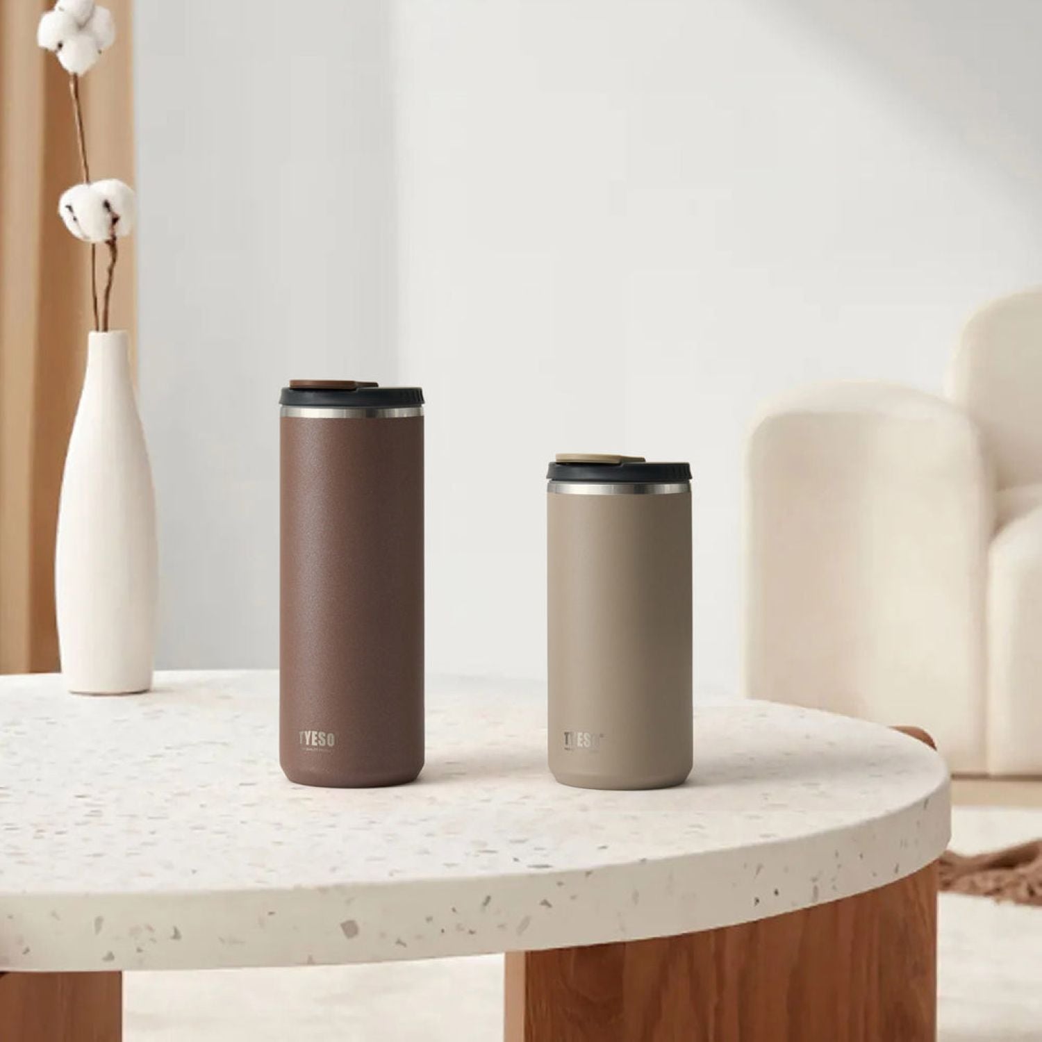 Tyeso Eon 2.0 Leakproof S/S Vacuum Coffee Tumbler 600ML - Khaki