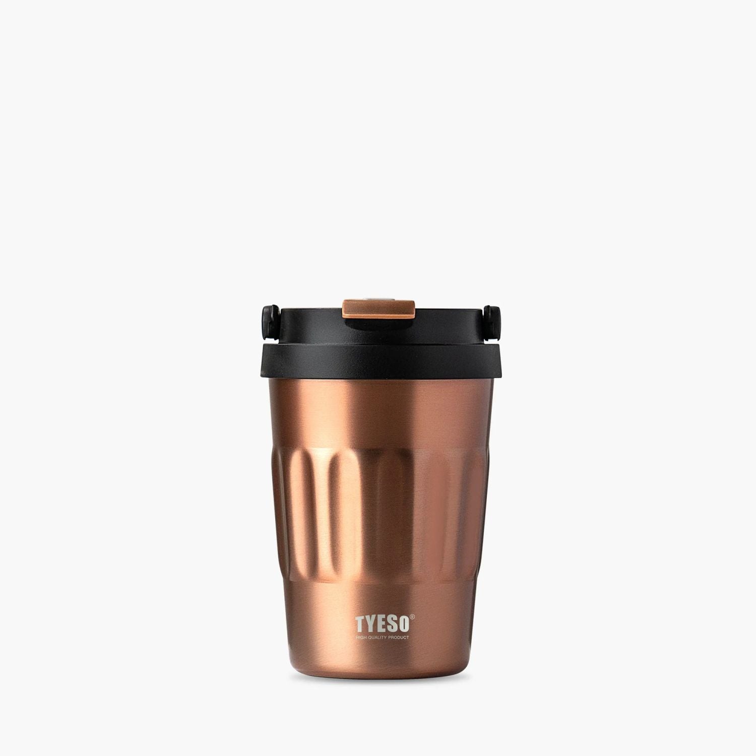 Tyeso Onyx Sipper S/S Vacuum Coffee Tumbler W Foldable Handle 400ml - Rose Gold