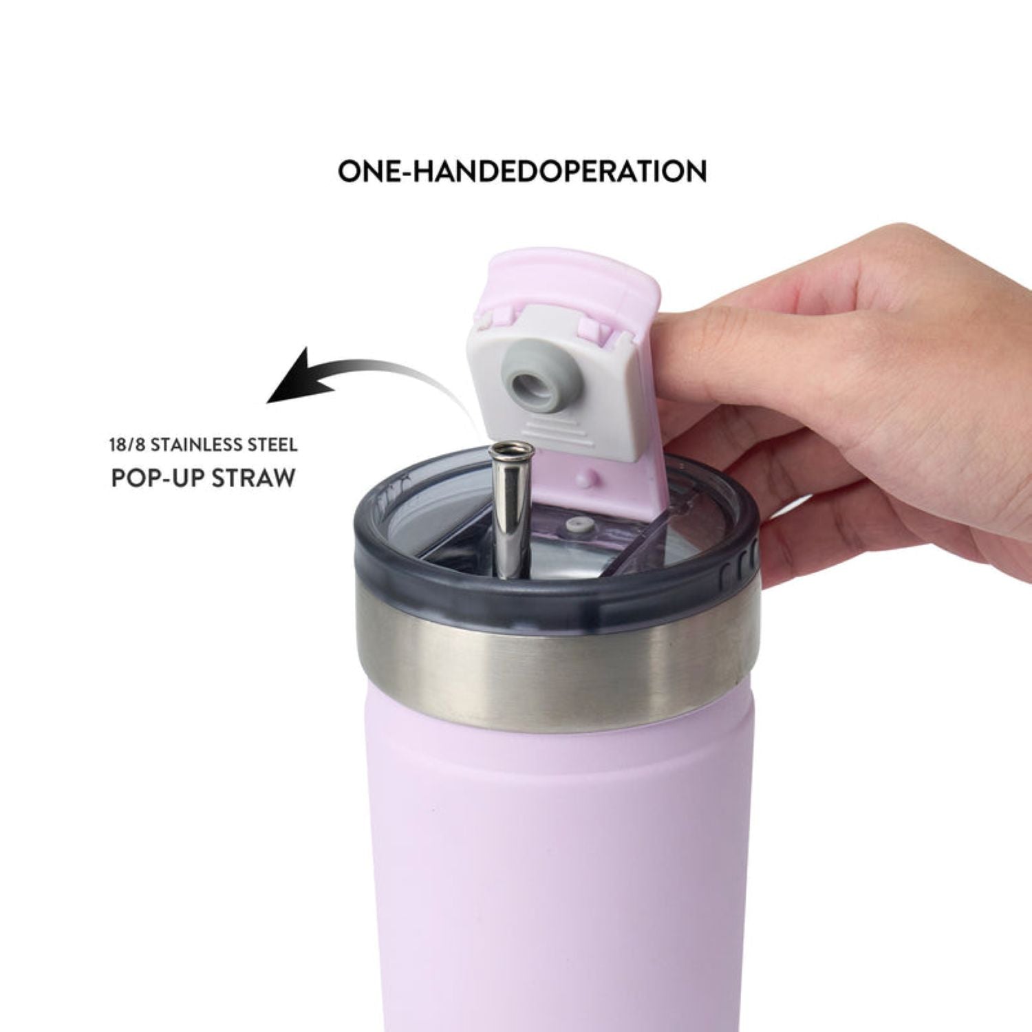 Tyeso Opaline Leakproof Flip Lid S/S Vacuum Insulated Tumbler 550ML - Purple