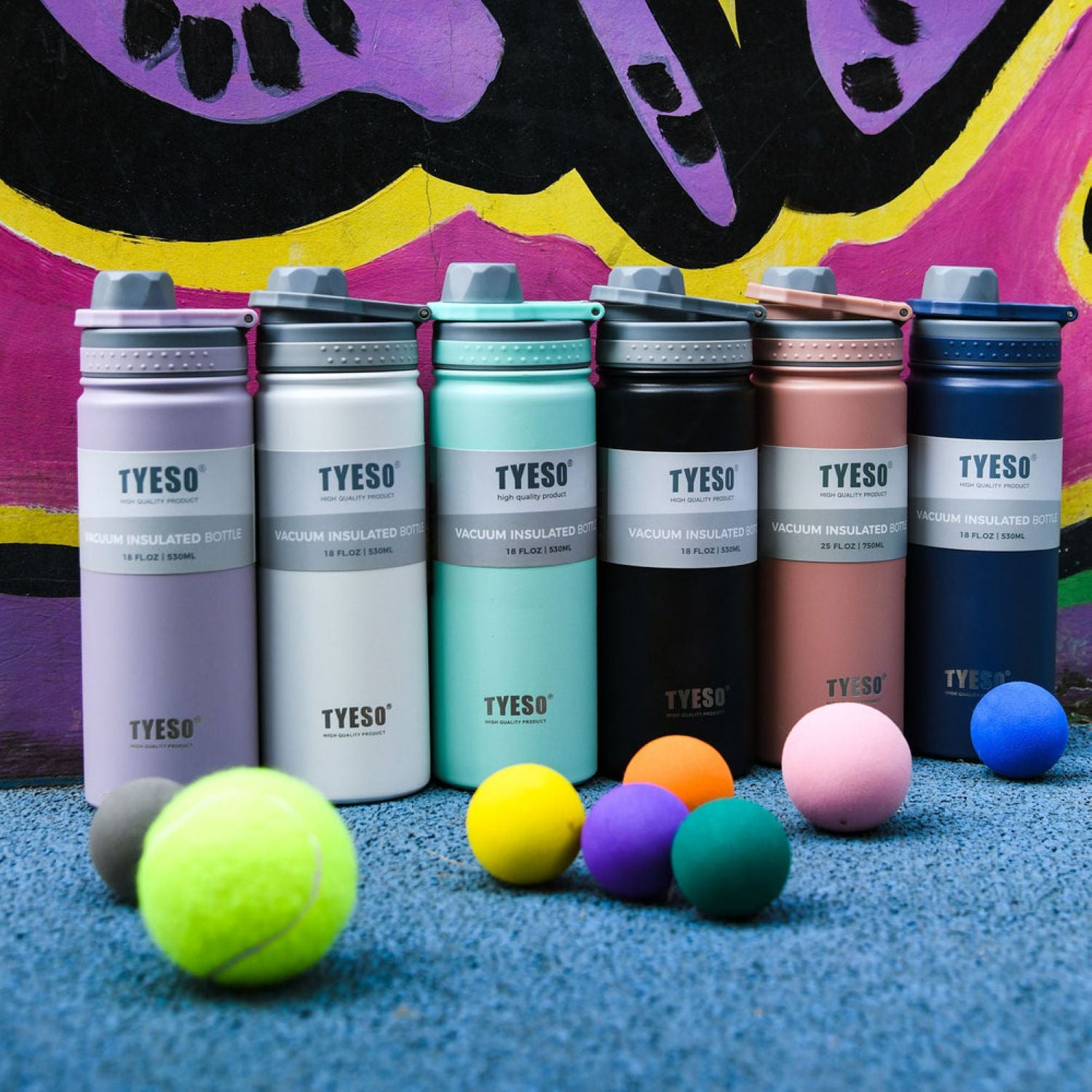 Tyeso Revive (Matte) S/S Vacuum Insulated Bottle With Handle 600ML - Green