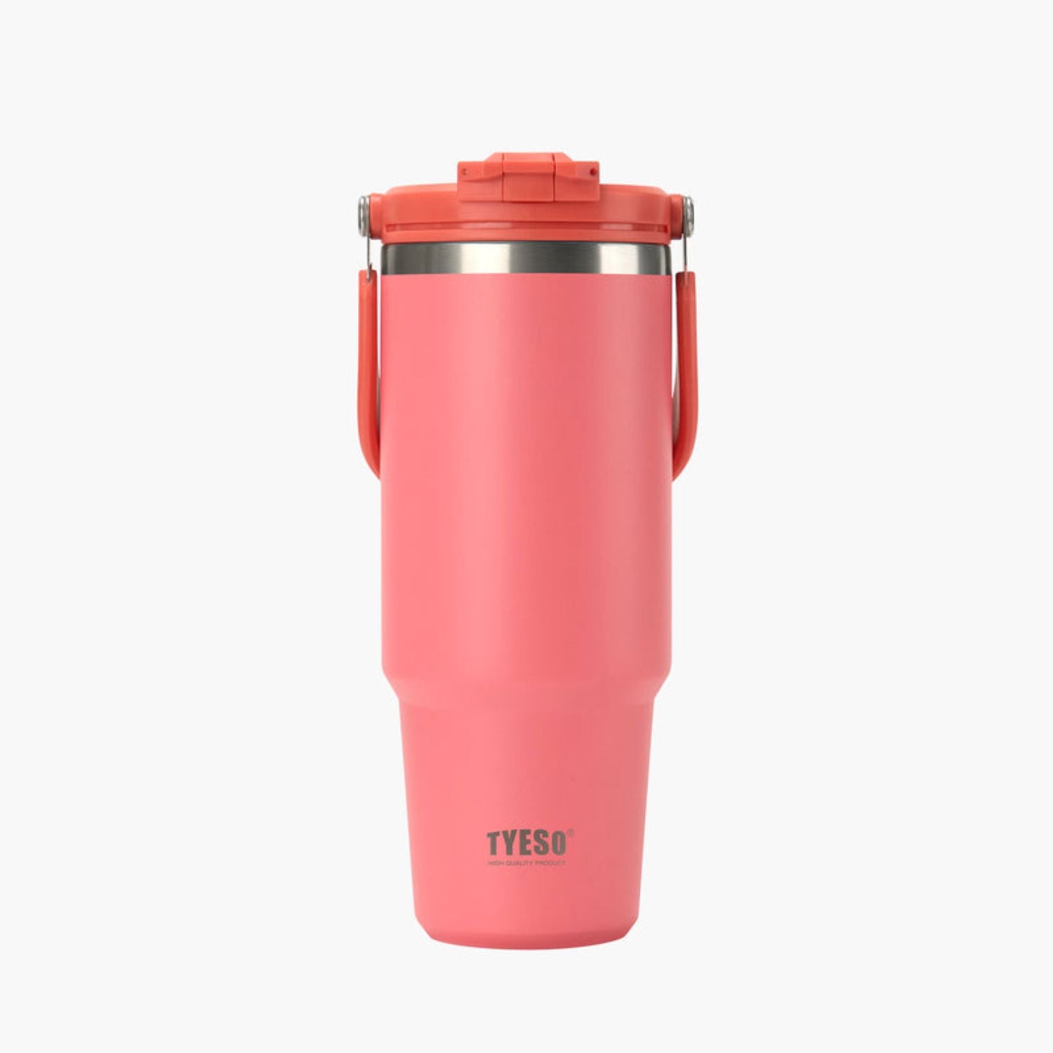 Tyeso Roam 2.0 Leakproof 2 In 1 Sip & Straw Lid S/S Vacuum Insulated Tumbler With Handle 1200ML - Dark Pink