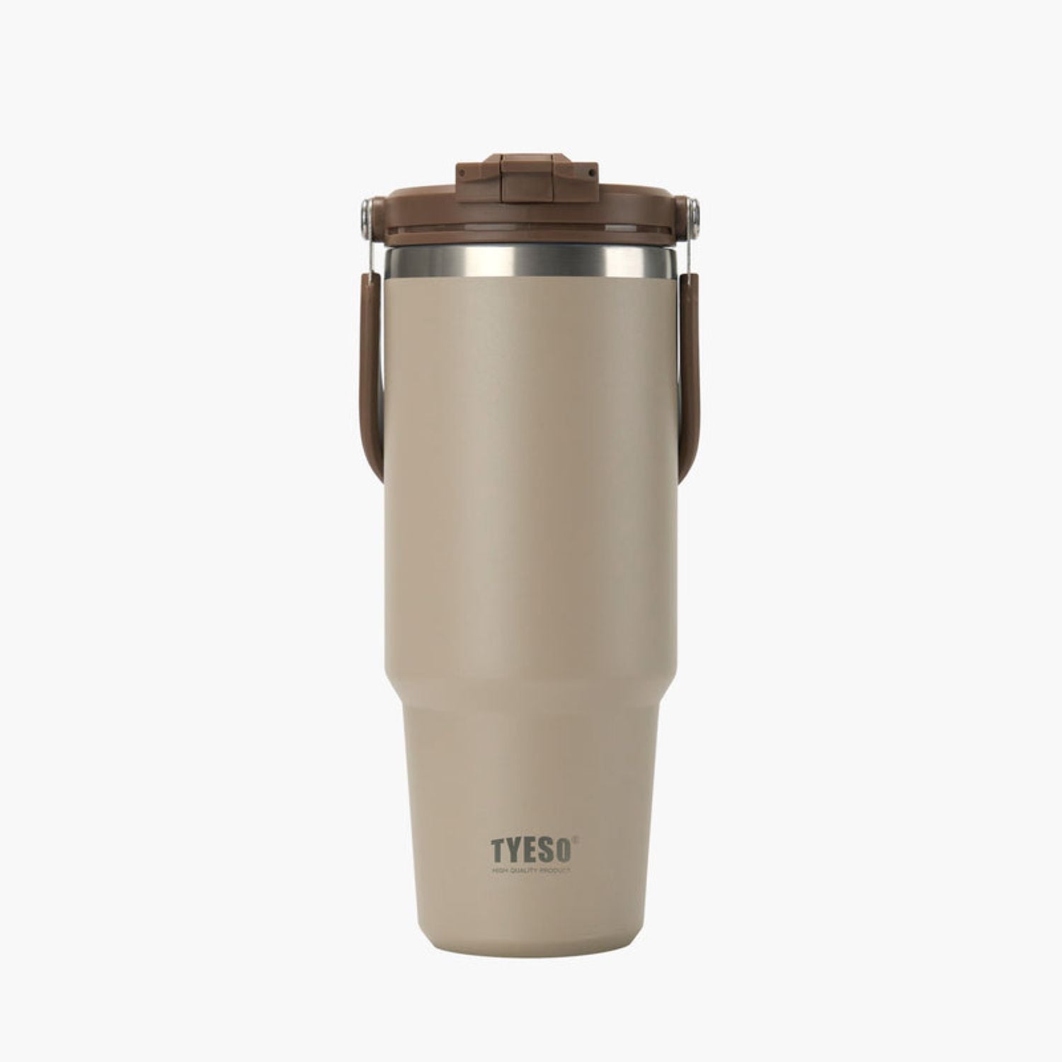 Tyeso Roam 2.0 Leakproof 2 In 1 Sip & Straw Lid S/S Vacuum Insulated Tumbler With Handle 1200ML - Mocha