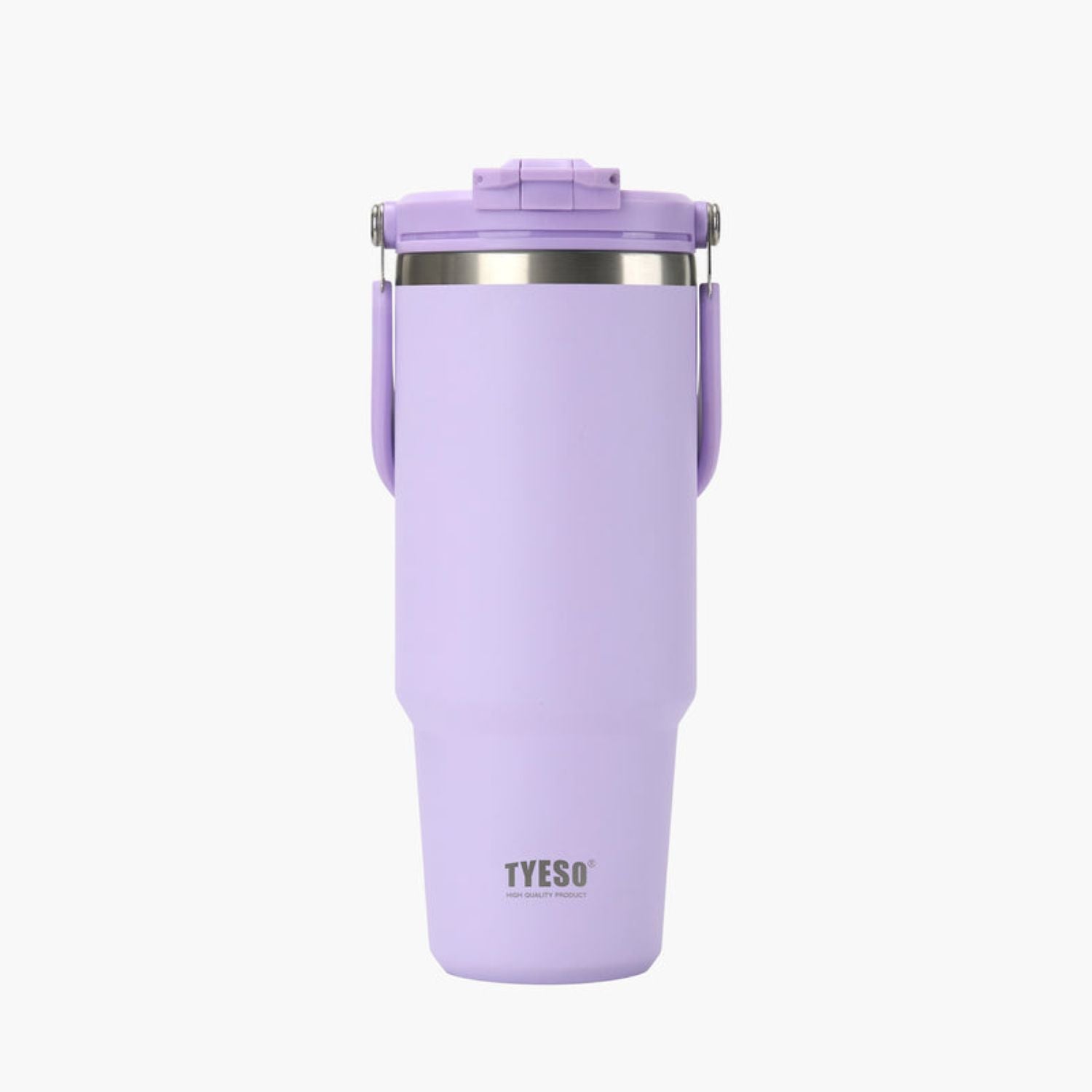 Tyeso Roam 2.0 Leakproof 2 In 1 Sip & Straw Lid S/S Vacuum Insulated Tumbler With Handle 1200ML - Purple