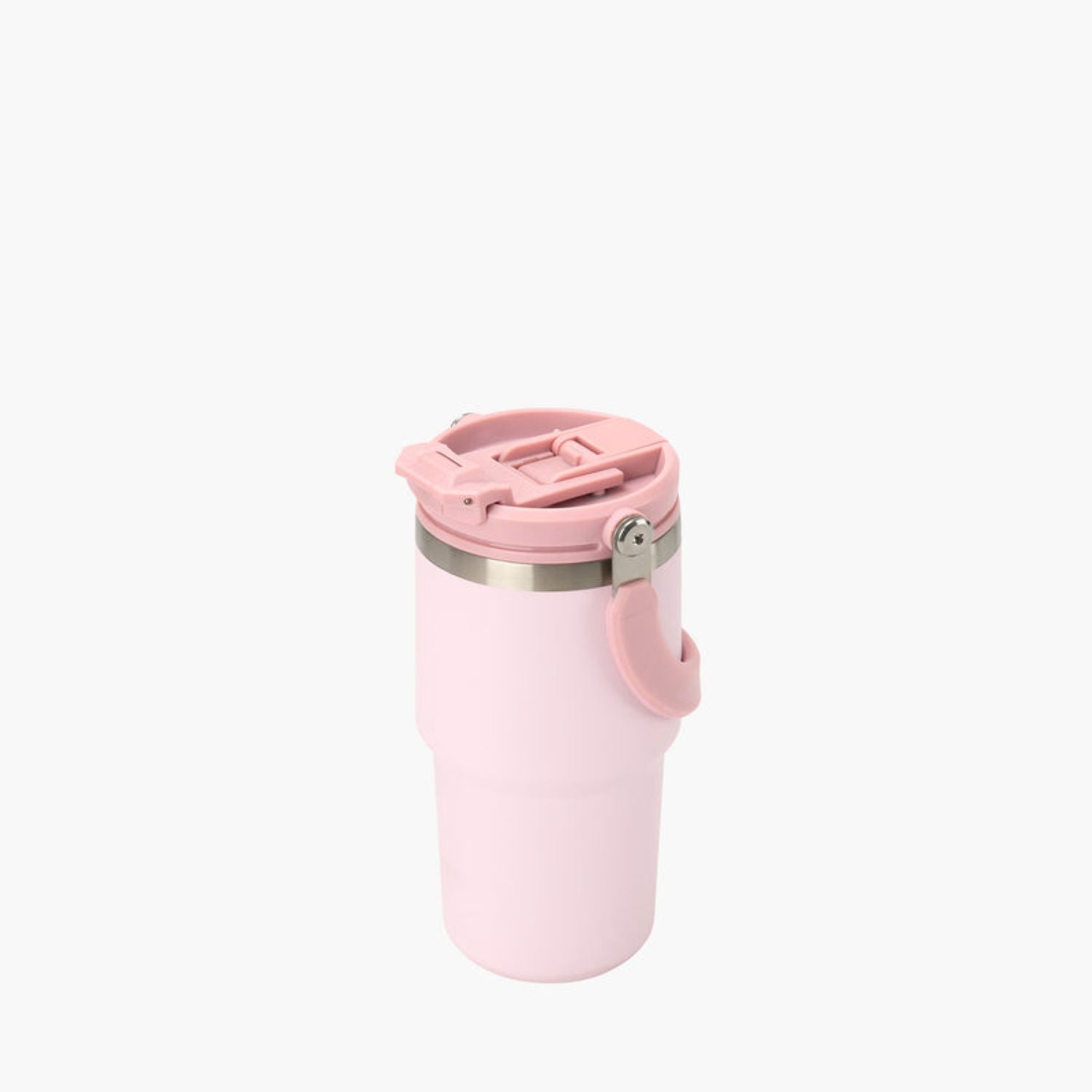 Tyeso Roam 2.0 Leakproof 2 In 1 Sip & Straw Lid S/S Vacuum Insulated Tumbler With Handle 600ML - Pink