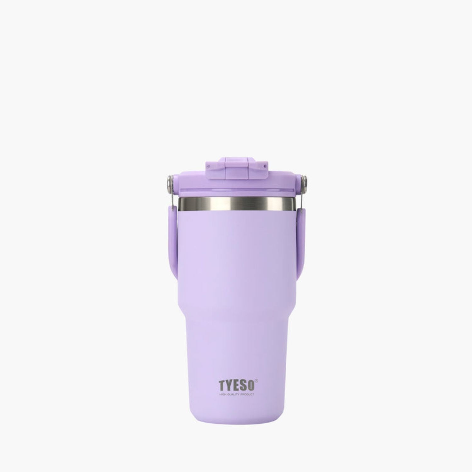 Tyeso Roam 2.0 Leakproof 2 In 1 Sip & Straw Lid S/S Vacuum Insulated Tumbler With Handle 600ML - Purple