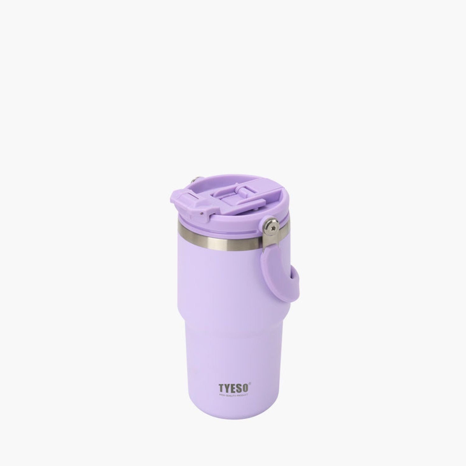 Tyeso Roam 2.0 Leakproof 2 In 1 Sip & Straw Lid S/S Vacuum Insulated Tumbler With Handle 600ML - Purple