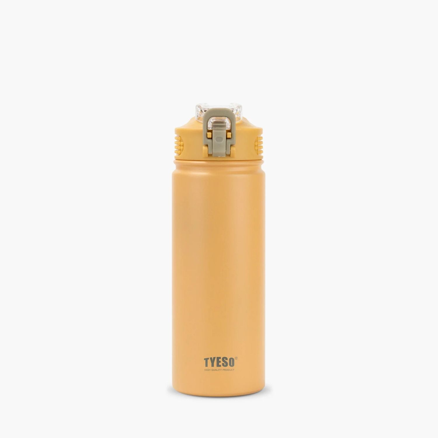 Tyeso Wander Lockable One Press Straw Flip Lid S/S Vacuum Insulated Bottle With Handle 600ml - Yellow