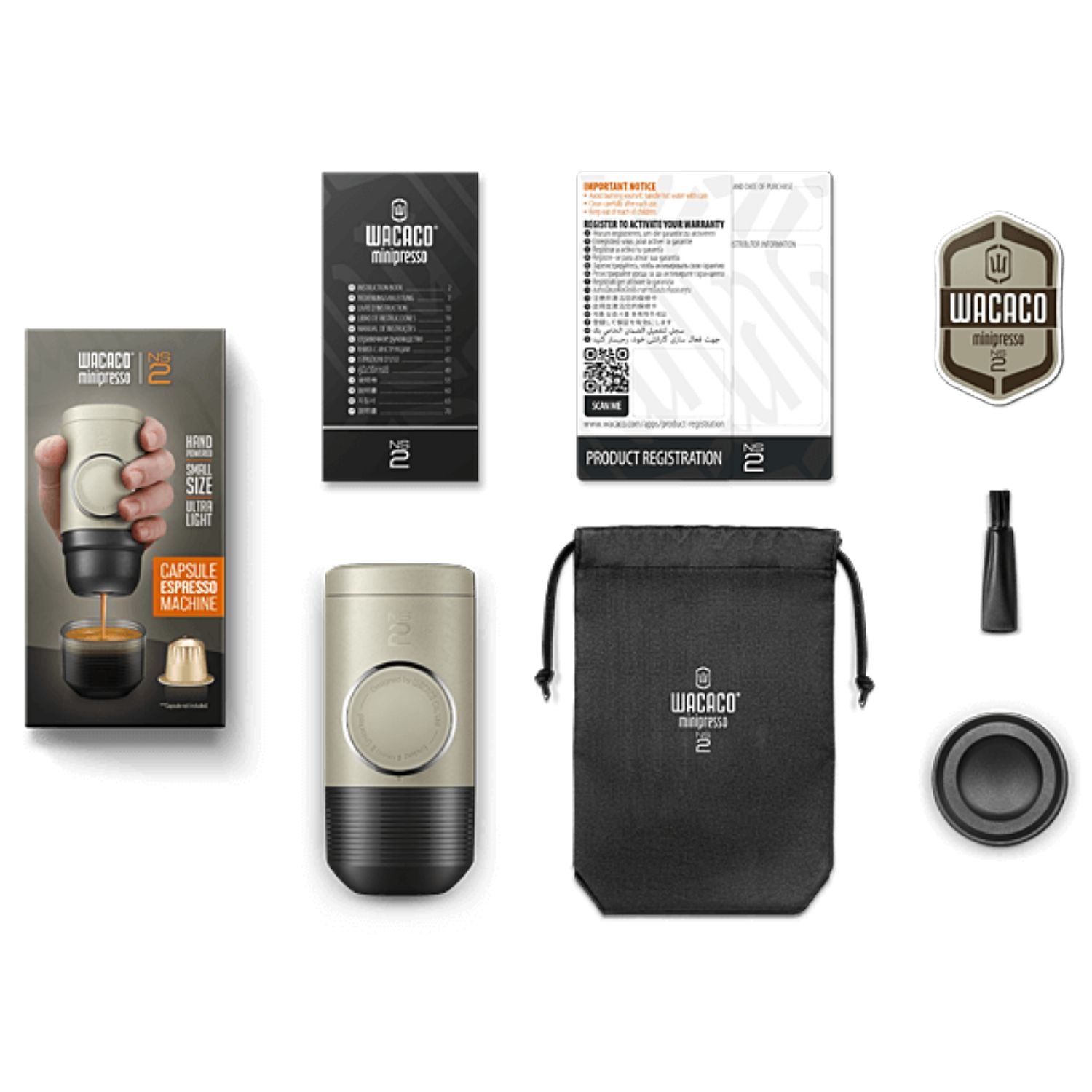 Wacaco Minipresso NS2 Espresso Coffee Maker - Coal Black