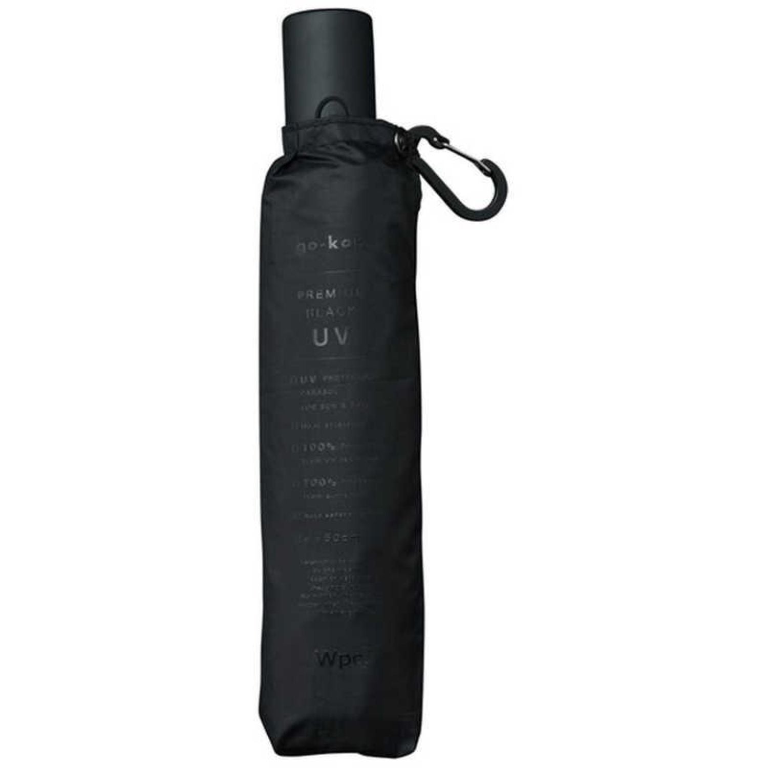 WPC Go-Koh Premium Automatic Compact UV Protection Upf50+ Umbrella 47cm (Black)