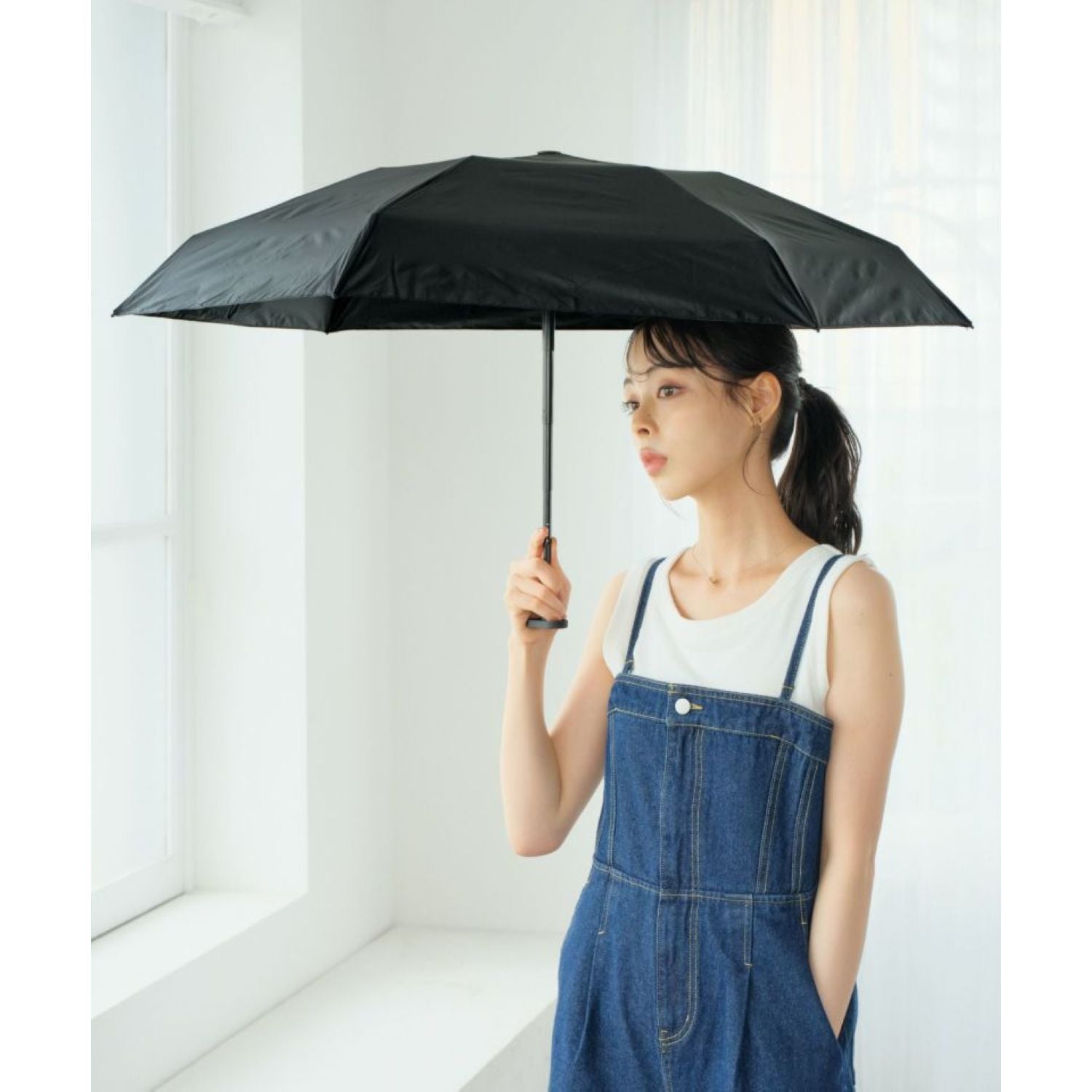 WPC Go-Koh Premium Black Compact UV Protection UPF 50+ Umbrella 50cm (Black)