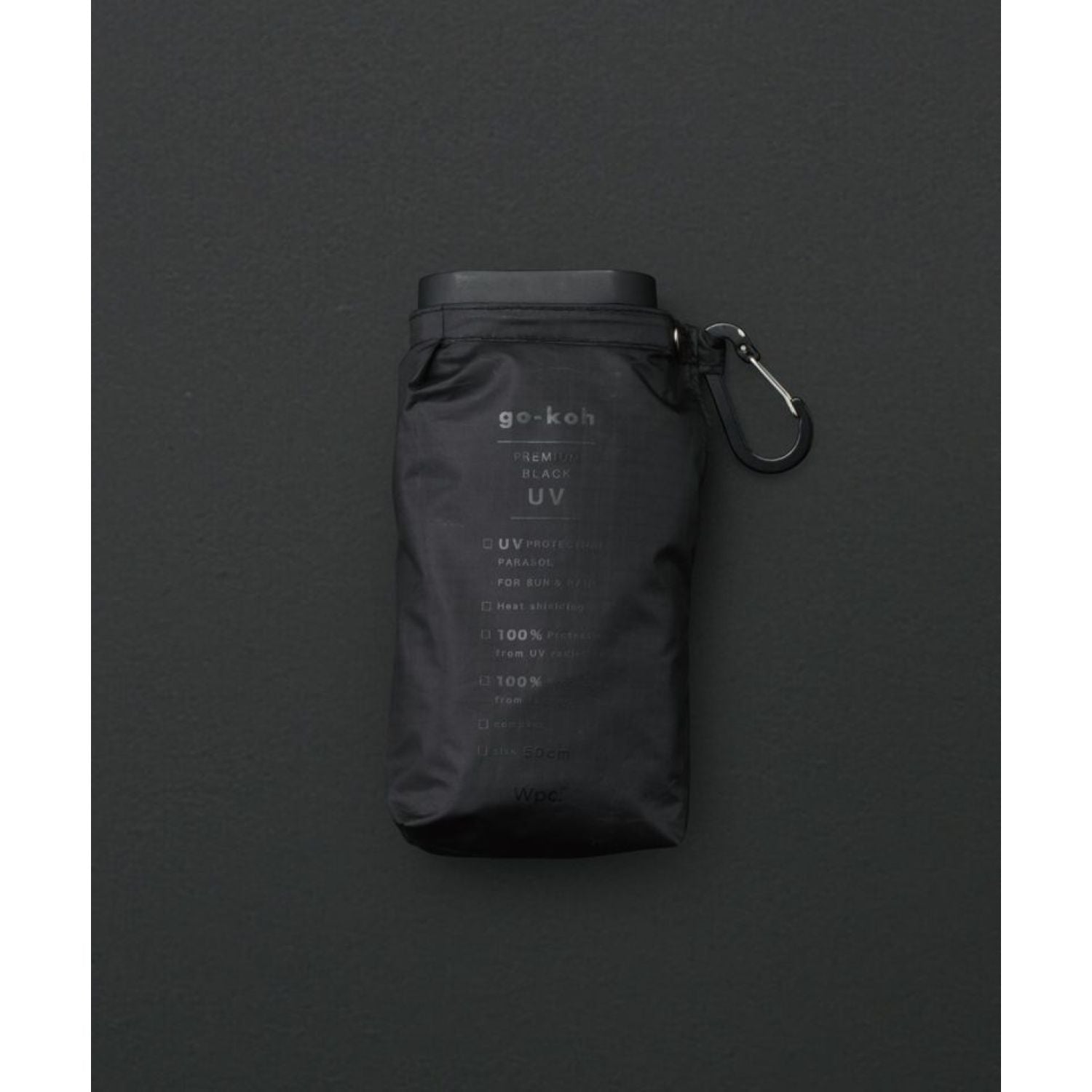 WPC Go-Koh Premium Black Compact UV Protection UPF 50+ Umbrella 50cm (Black)