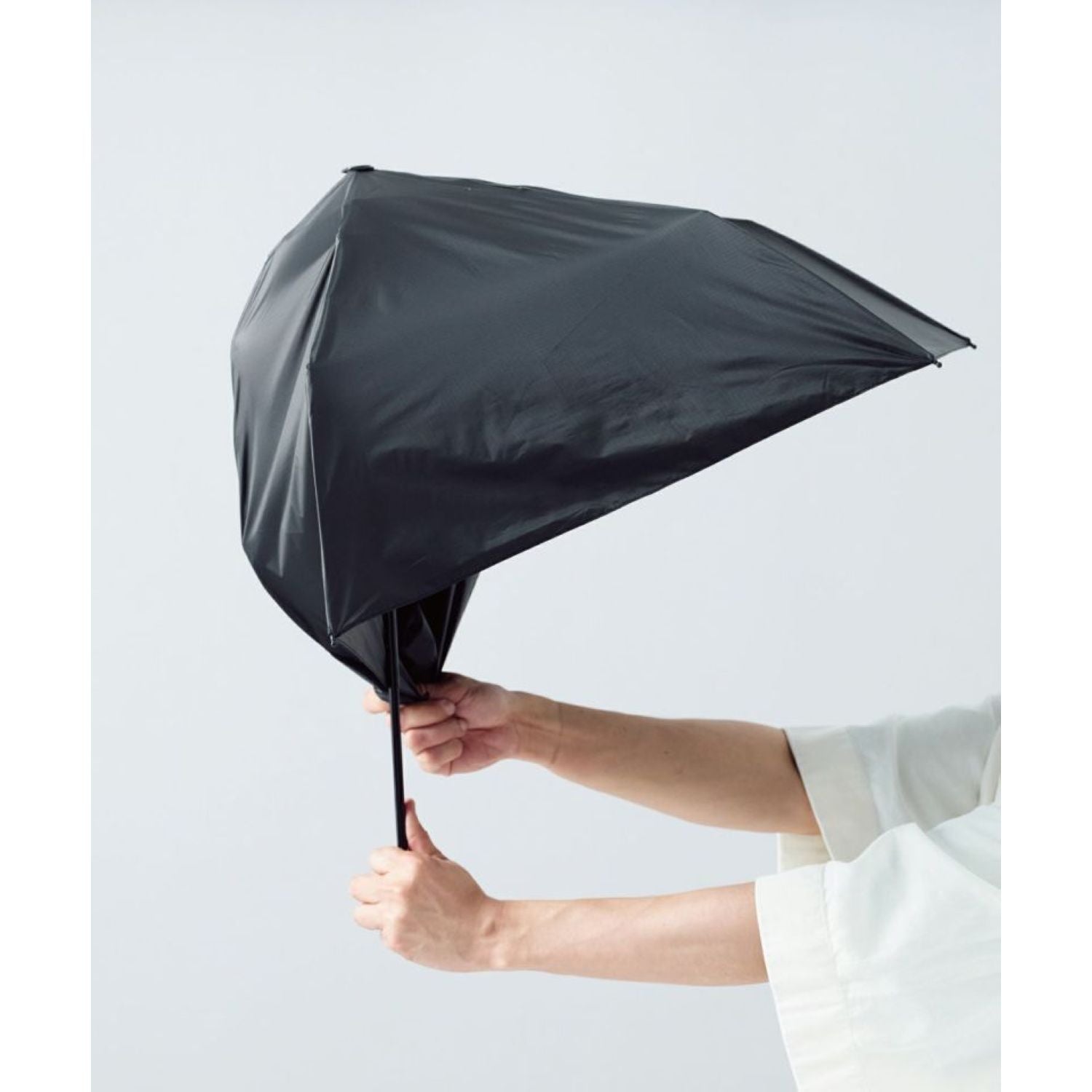 WPC Go-Koh Premium Black Wind Resistant UV Protection UPF 50+ Umbrella 55cm (Black)