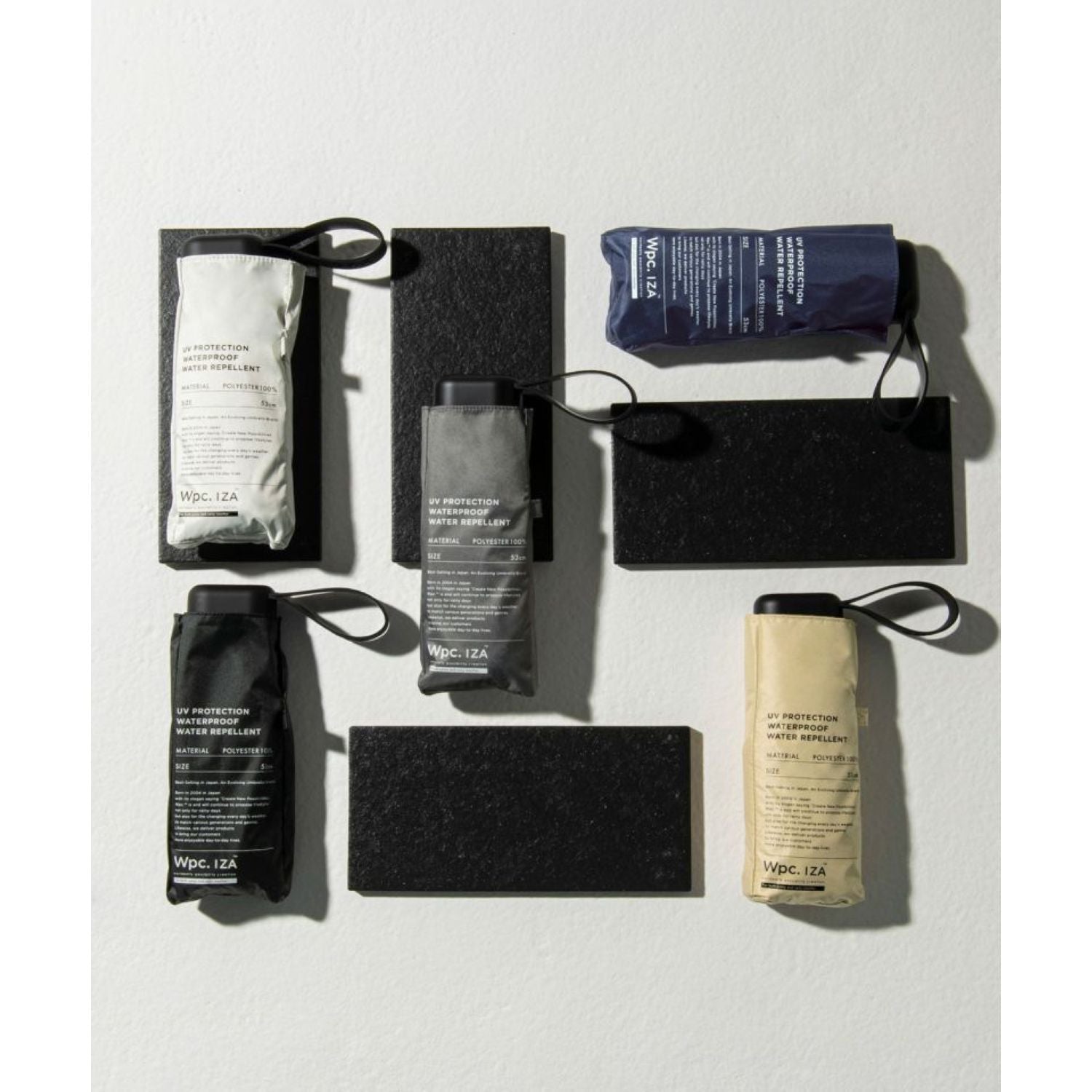 WPC IZA Compact (2025) UV Protection UPF 50+ Umbrella 53cm (Black)