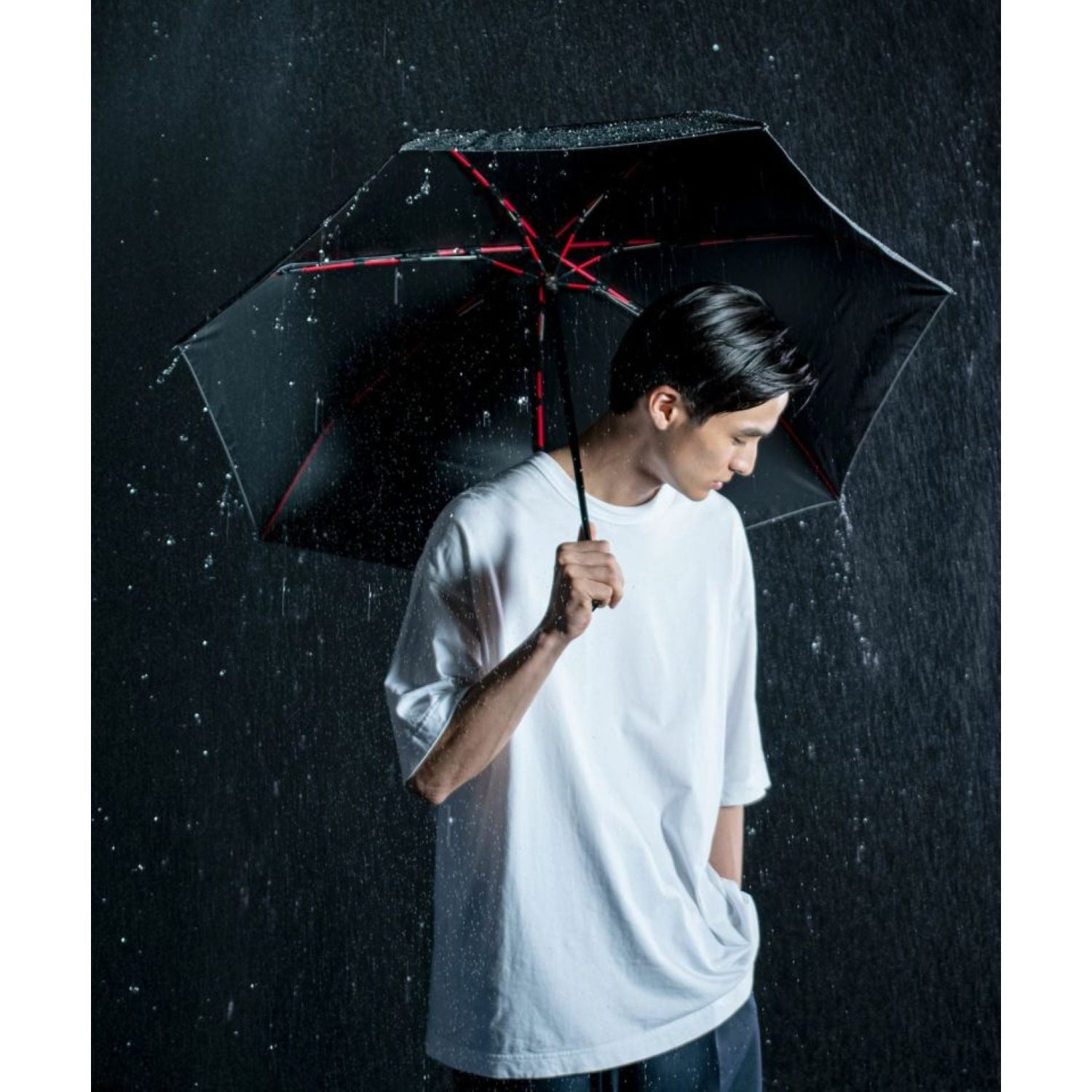 WPC IZA Wind Resistance (2025) UV Protection UPF 50+ Men's Umbrella 55cm (Black)