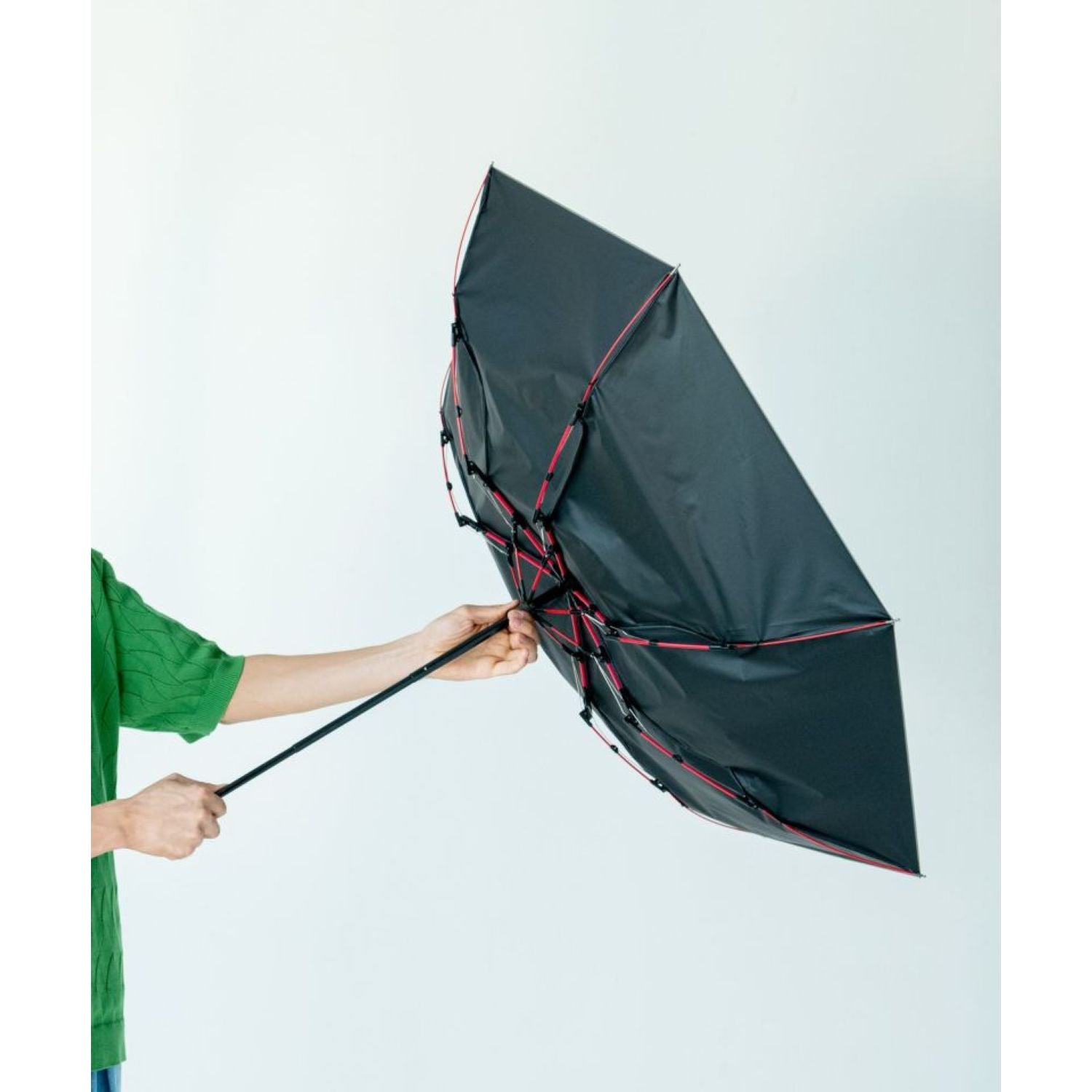 WPC IZA Wind Resistance (2025) UV Protection UPF 50+ Men's Umbrella 55cm (Black)