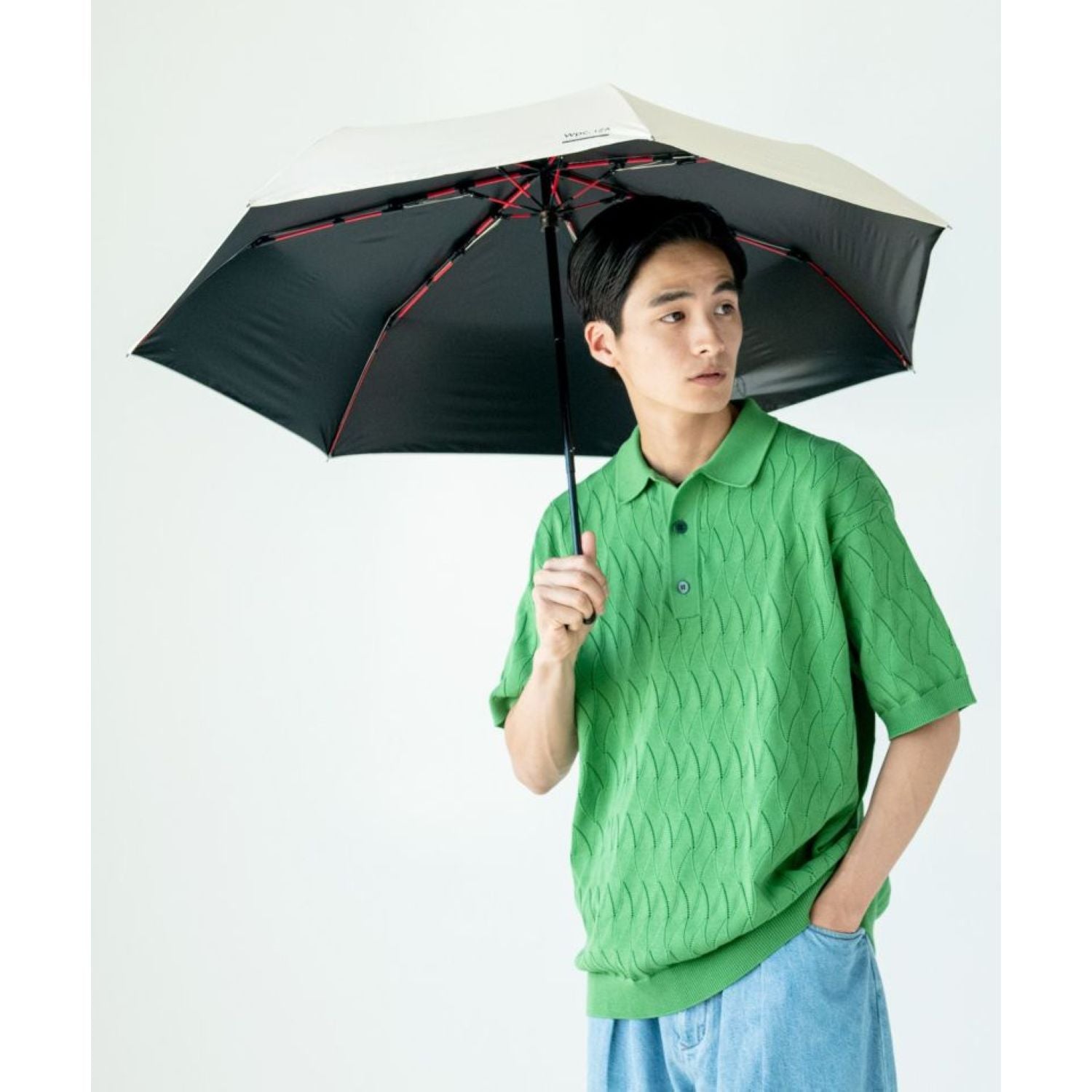 WPC IZA Wind Resistance (2025) UV Protection UPF 50+ Men's Umbrella 55cm (Black)