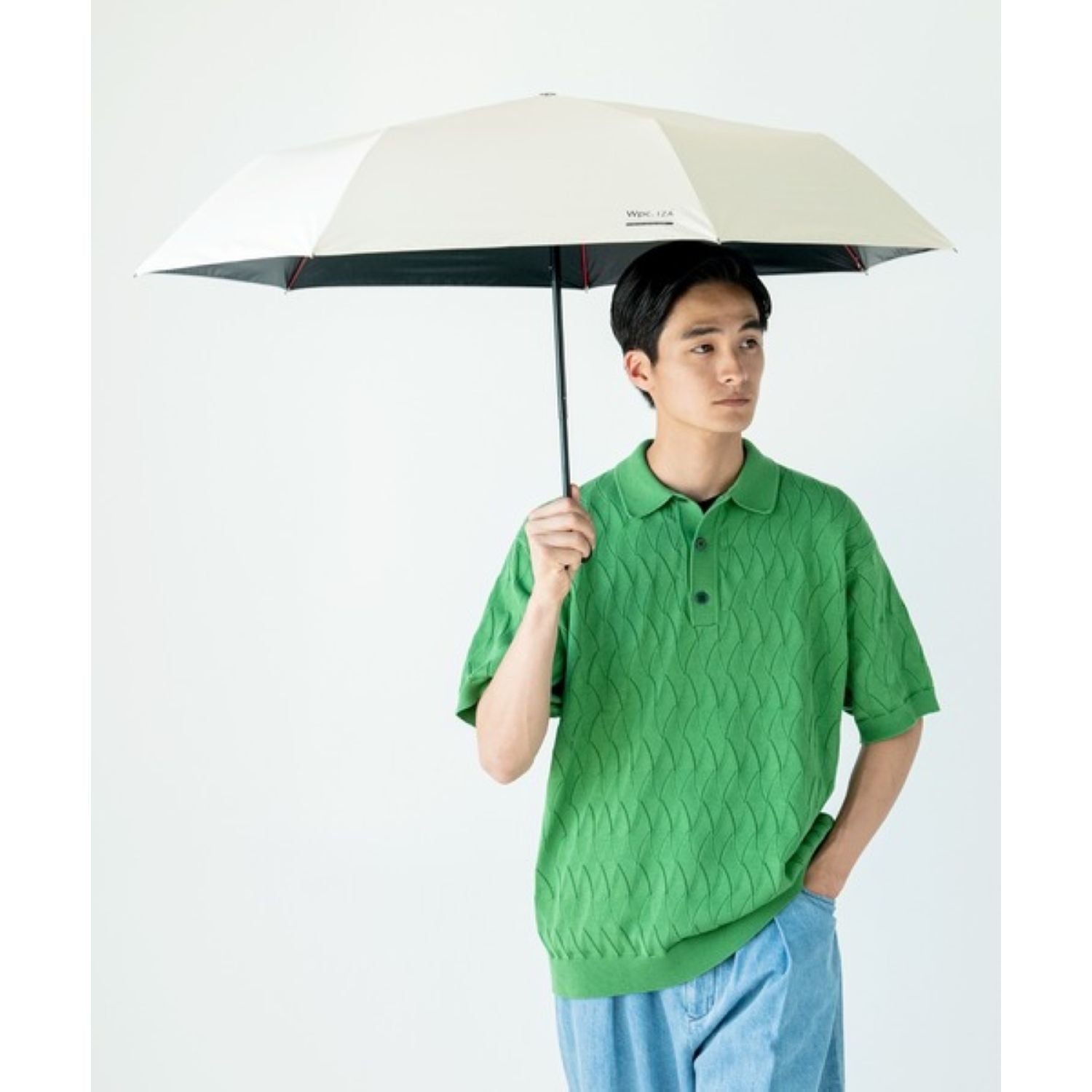 WPC IZA Wind Resistance (2025) UV Protection Upf 50+ Men'S Umbrella 55cm (Off White)