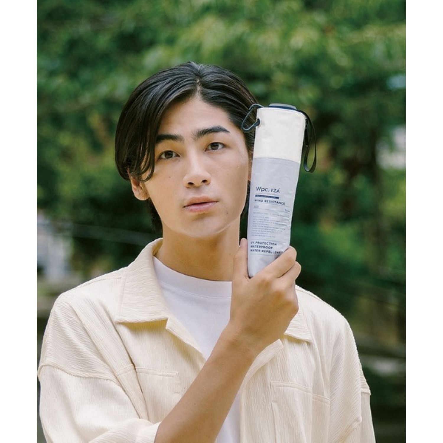 WPC IZA Wind Resistance (2025) UV Protection Upf 50+ Men'S Umbrella 55cm (Off White)