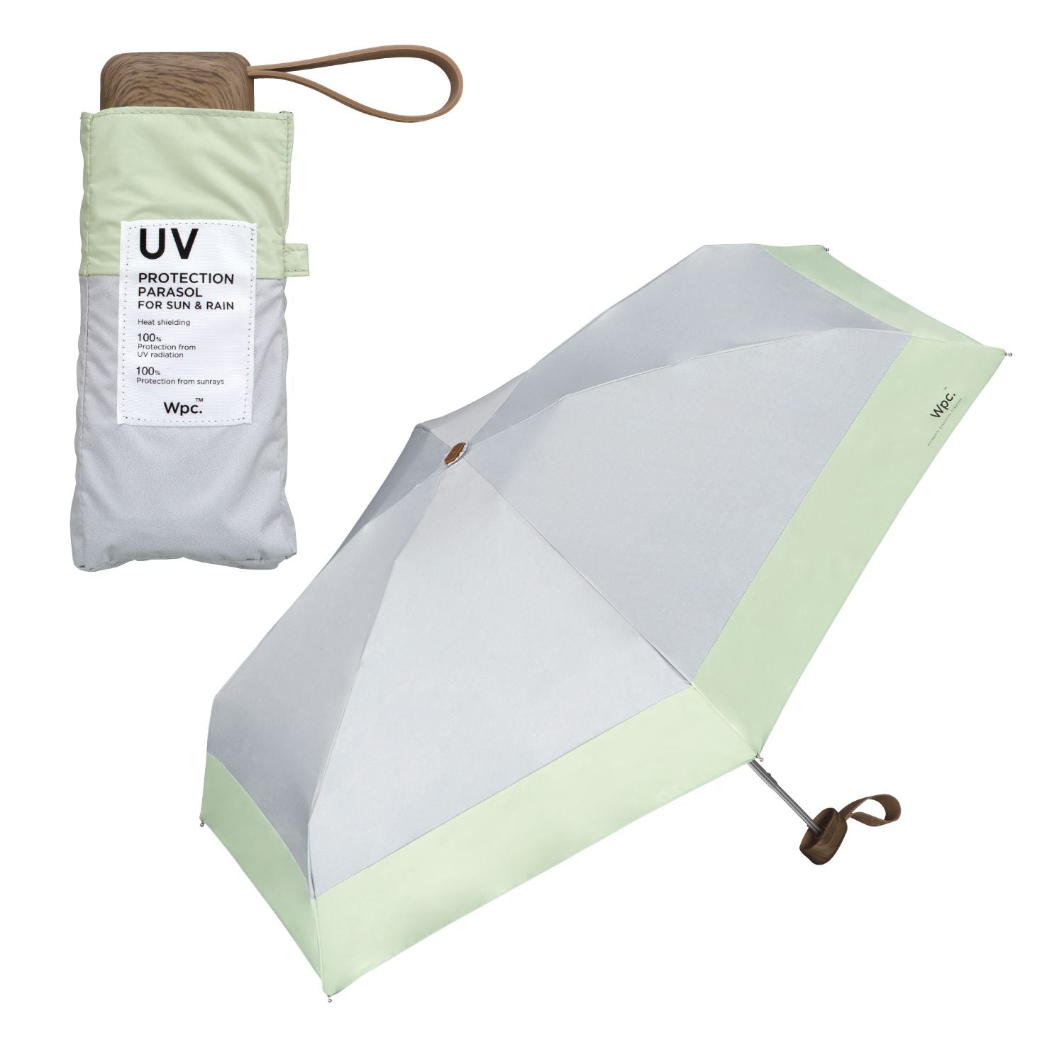 WPC Patchwork Tiny (2026) UV Protection UPF 50+ Umbrella 47CM (Light Grey)
