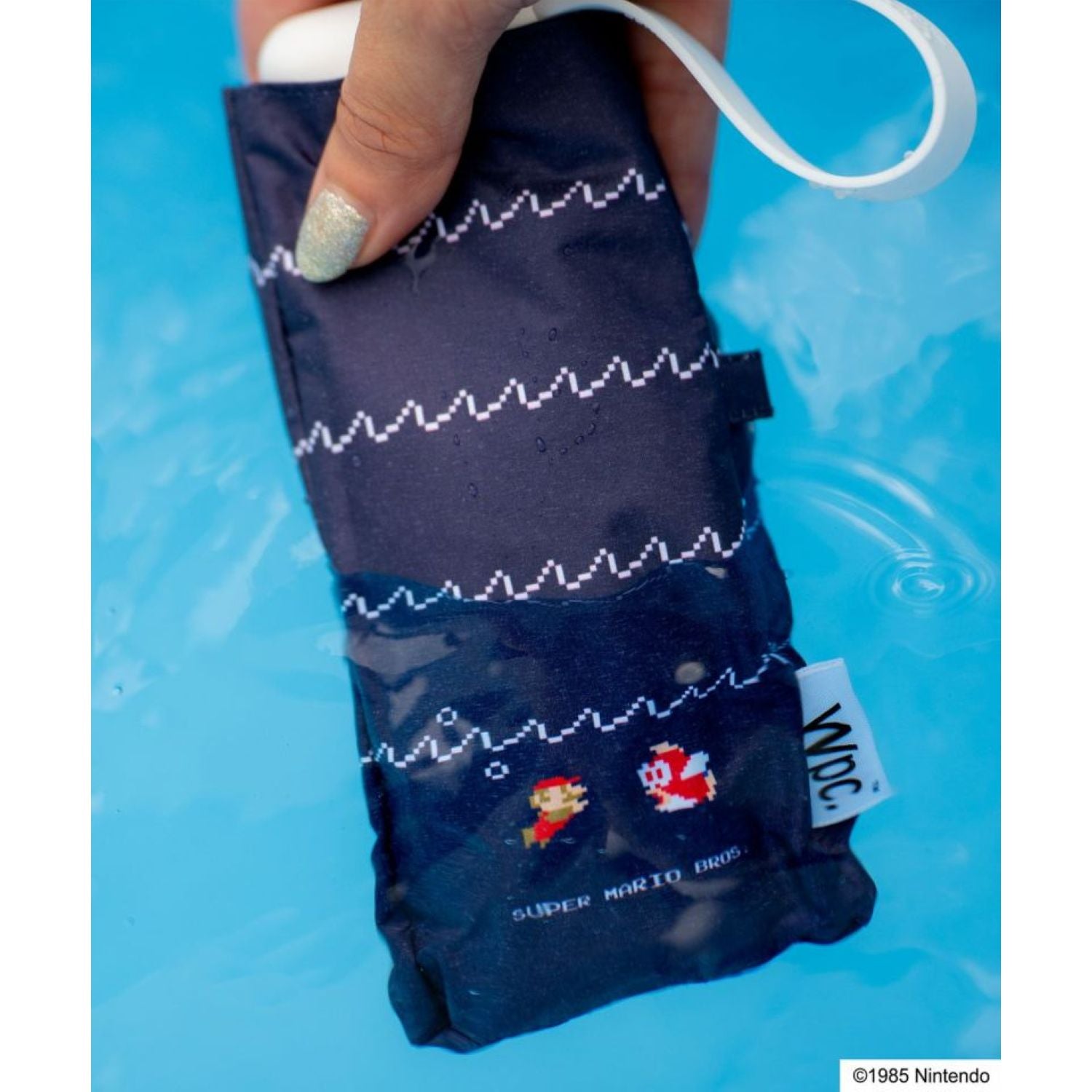 WPC X Super Mario Bros Basic UV Protection UPF 50+ Umbrella 50cm (Navy - Cheep Cheep)